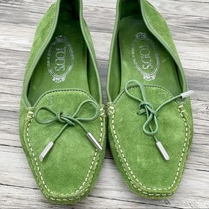 Tod’s Green Suede Gommino Loafer - sz 7.5